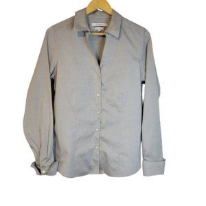 Foxcroft NYC Heritage Non Iron Oxford Shirt Blouse Size 10??